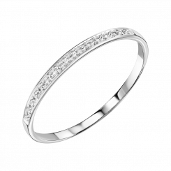 Women's ring, white gold 585, with brilliant-cut diamonds approx. 0,054 ct. HSI