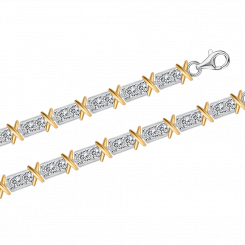 Armband, Silber 925, mit Zirkonia, Breite ca. 5 mm