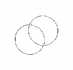 Classic hoop earrings, silver 925, diameter approx. 44 mm