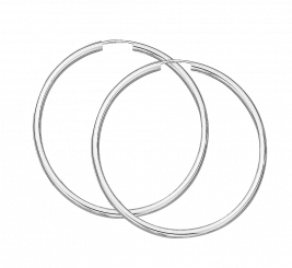 Classic hoop earrings, silver 925, diameter approx. 50 mm