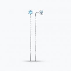Long earrings, silver 925, with topaz, length approx. 60 mm