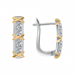 Schöne Ohrhänger, Silber 925, mit Zirkonia, Breite ca. 5 mm, Höhe ca. 20 mm