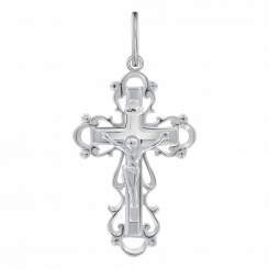 Orthodoxer Kreuzanhänger aus Silber 925 mit Kruzifix, Höhe ca. 33 mm