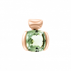 Pendant, russian red gold 585, with green amethyst - size approx. 10x10 mm, height approx. 15 mm