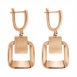 Earrings, russian red gold 585, width approx. 15 mm, height approx. 34 mm