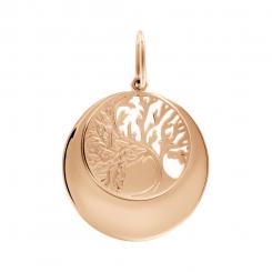 Pendant, russian red gold 585, diameter approx. 23 mm, height approx. 32 mm