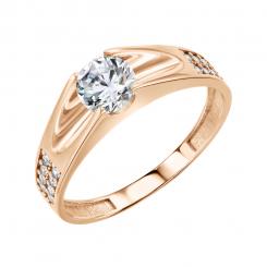 Damenring, Russischess Rotgold 585, mit Zirkonia
