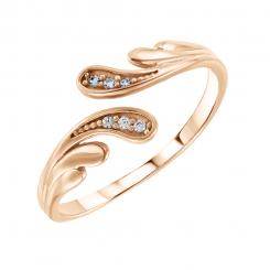 Damenring, Russischess Rotgold 585, mit Zirkonia