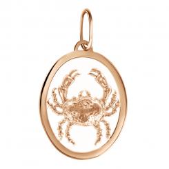 Pendant, russian red gold 585, width approx. 22 mm, height approx. 37 mm