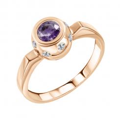 Damenring, Russischess Rotgold 585, mit Zirkonia