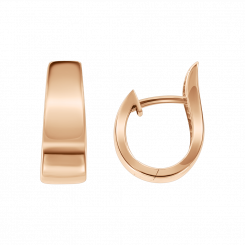 Hoop earrings, russian red gold 585, width approx. 6 mm, height approx. 18 mm
