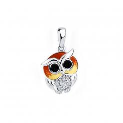 925 sterling silver pendant with cubic zirconia and enamel, height approx. 21 mm