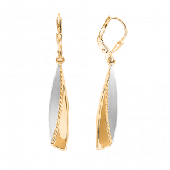 Magnificent earrings, yellow gold 585, height approx. 44 mm