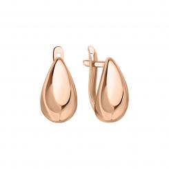 Earrings, russian red gold 585, height approx. 16 mm