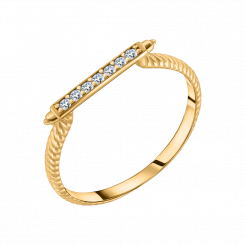 Magnificent women's ring, yellow gold 585, with zirconia