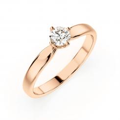 Women's ring, Russian red gold 585, diamond 1 piece, 0,25 ct. GSI