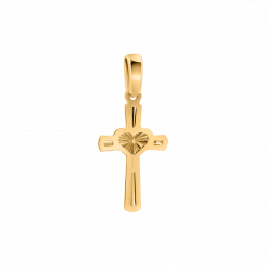 Beautiful pendant cross, yellow gold 585, height approx. 19 mm