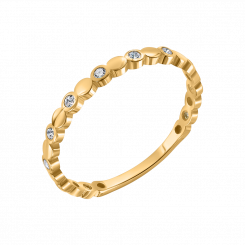 Women's ring, yellow gold 585, with zirconia