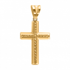 Beautiful pendant cross, yellow gold 585, height approx. 36 mm
