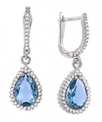 925 sterling silver drop earrings with cubic zirconia, height approx. 33 mm