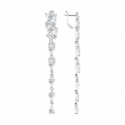 Anmutige Ohrhänger, Silber 925, mit Zirkonia, Länge ca. 70 mm