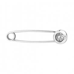 Brooch, silver 925, with cubic zirconia - diameter approx. 4 mm, length approx. 27 mm