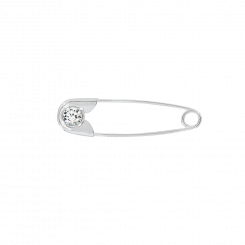 Attractive brooch made of silver 925, with 1 cubic zirconia, length approx. 31 mm