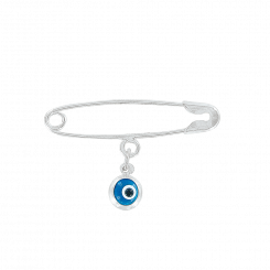 Attractive brooch with pendant - Fatima's eye from the evil eye, silver 925, length approx. 31 mm