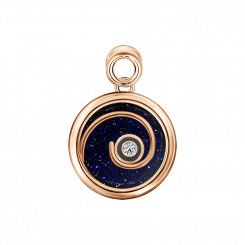 Anhänger, Russisches Rotgold 585, mit Brillant ca. 0,022 ct. HSI, Durchmesser ca. 15 mm, Höhe ca. 20 mm