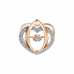 Beautiful pendant, russian red gold 585, with diamond approx. 0,109 ct. HSI, height approx. 13 mm