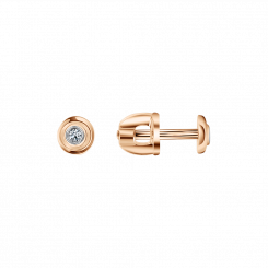 Ohrstecker, Russisches Rotgold 585, mit Brillant ca. 0,023 ct. HSI, Durchmesser ca. 4 mm