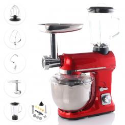 BEM Alex food processor 3 in 1 with stainless steel accessories 5 liters in red