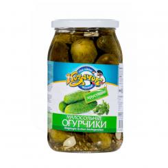 Kozachok pickled cucumbers "Malosolnije", 860 g (Drained 430g)