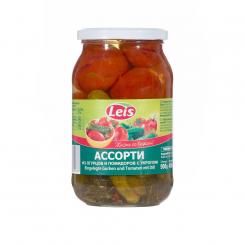 Leis Ассорти овощное томаты и огурцы, с укропом, 900 г