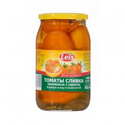Leis eingelegte orange Tomaten-Slivka mit Dill, mild ohne Essig, 880g (ATG 440g)