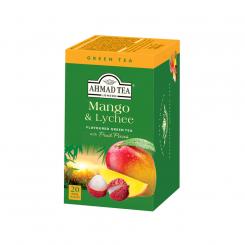 Ahmad Tea Зеленый чай со вкусом манго и личи, 20 шт. х 1,5 г
