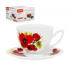 OLYMP tea set "Imperial" with poppy pattern, 2-pcs.