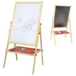 Children wooden easel 2-sided with storage shelf and accessories
