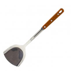 Stainless steel kitchen spatula with wooden handle, 35 cm