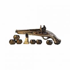 Stauf-Set Musket, 8 Teile 70140419 Geschenkset Damast Muskete mit Ständer und 6 Tassen