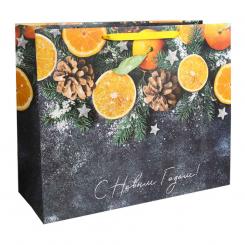 Geschenk Papiertasche - Mandarinen - "Frohes Neues Jahr"! 70142263 Geschenktuete Geschenk Papiertasche - Mandarinen, 49x40x19 cm