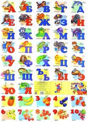 Russisches Alphabet mit Großbuchstaben und Ziffern, Poster (770x550 mm)