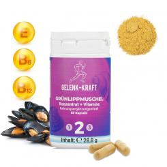 Nahrungsergänzungsmittel mit Vitaminen und Grünlippmuschelextrakt, 60 Kapseln