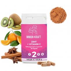 Food supplement cinnamon with vitamin C, 90 capsules