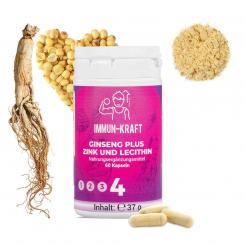 Food Supplement Ginseng + Zinc + Lecithin, 60 Capsules