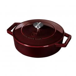 Berlinger Haus round cast iron casserole with lid (2.57L, Ø26 cm), burgundy red