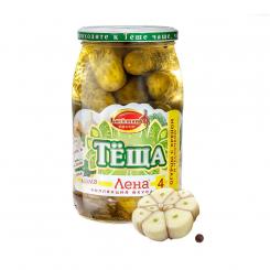 Lackmann Маринованные огурцы "Теща" с чесноком и хреном, 880 мл