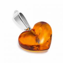 AmberProfi Amber Pendant 'Heart' from 925 Silver