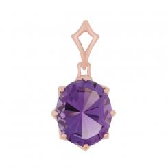 Pendant in 585 red gold with amethyst