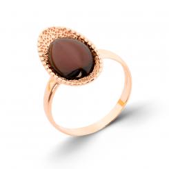 Ladies' ring in 925 silver with cherry amber stones